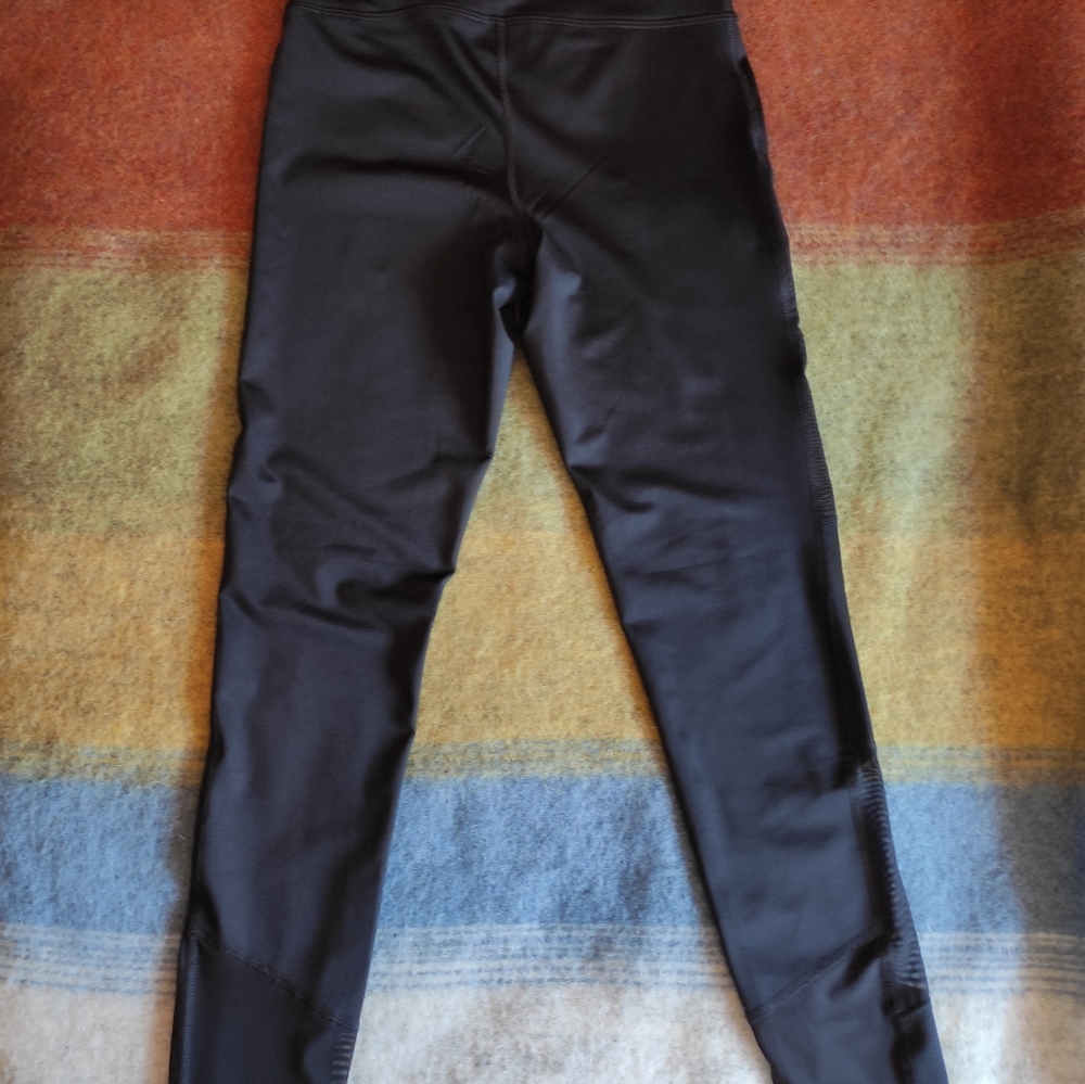 EXP CORE Asymmetrical Mesh Panels Black Yoga Athletic Workout Tights Leggings XS - Picture 6 of 8